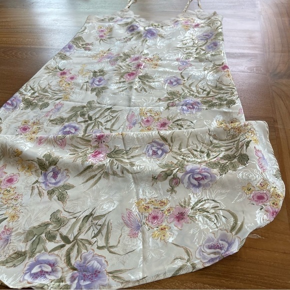 Vintage Slip Dress Belle Soiree Lingerie Nightie Floral Satin Romantic Lace - Picture 2 of 15